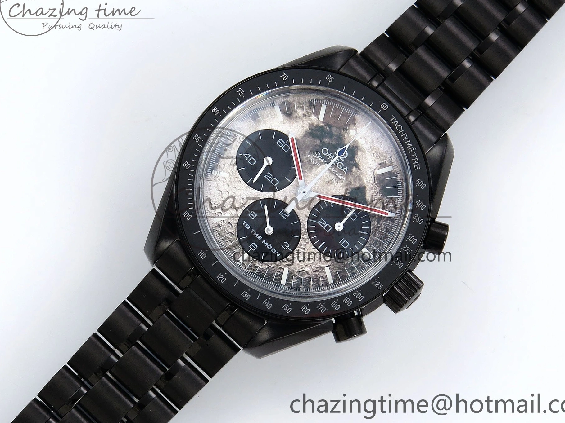 0307 Speedmaster Black Benom PVD Moon RMF Best Edition on PVD Bracelet Lemania HW WrinkleFree 7727
